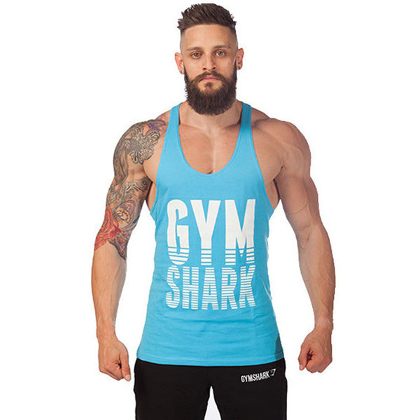 Tank Top Men Gym-shark Bodybuilding and Fitness